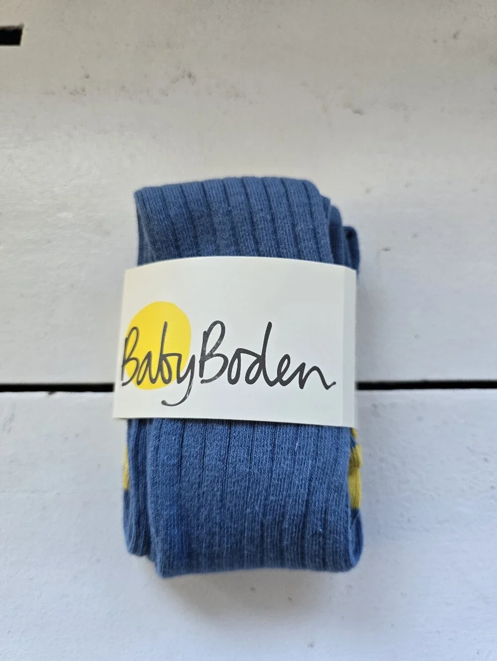Bany Boden Tights Blur with Yellow Heel & Toe